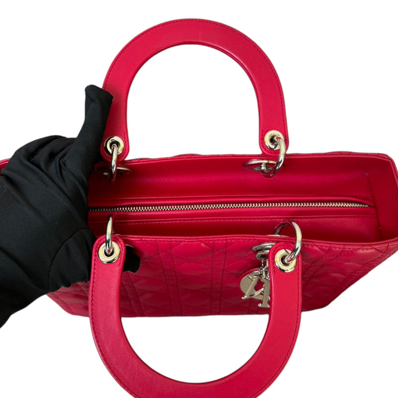 Lady Dior Large Lambskin Red SHW