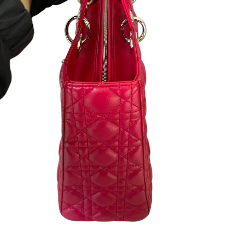 Lady Dior Large Lambskin Red SHW