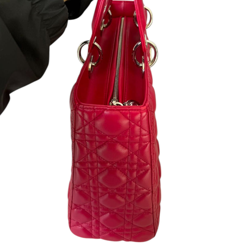 Lady Dior Large Lambskin Red SHW