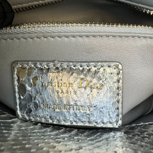 Lady Dior Mini Metallic Python Silver GHW