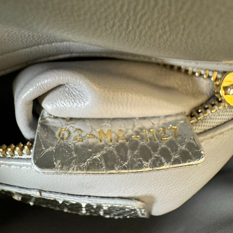 Lady Dior Mini Metallic Python Silver GHW