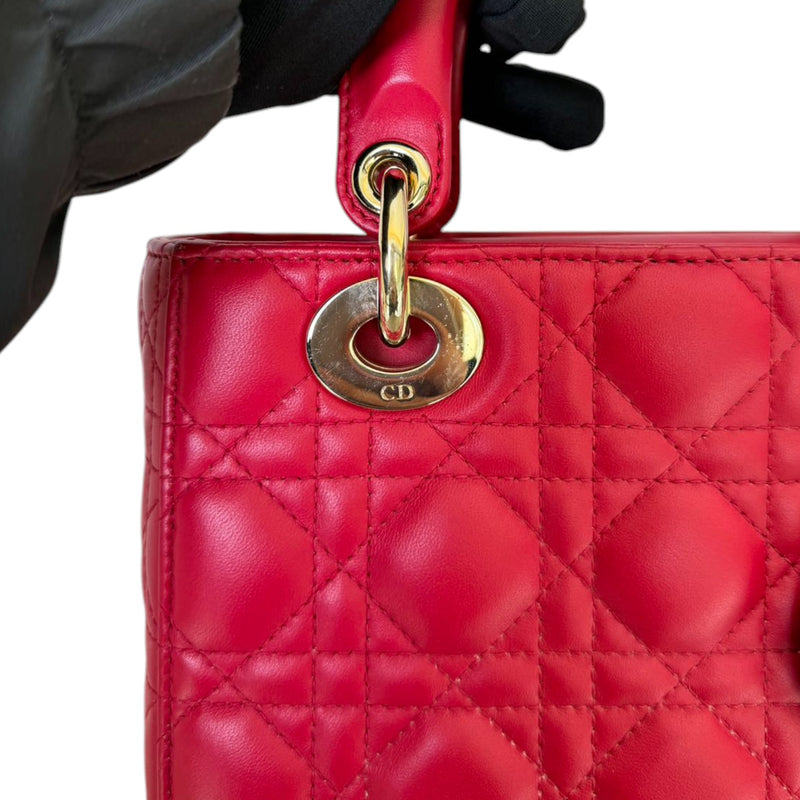 My ABCDior Lady Dior Lambskin Small Red GHW