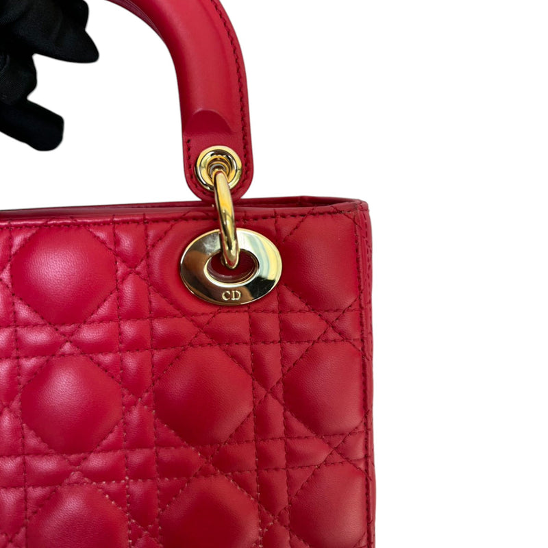 My ABCDior Lady Dior Lambskin Small Red GHW