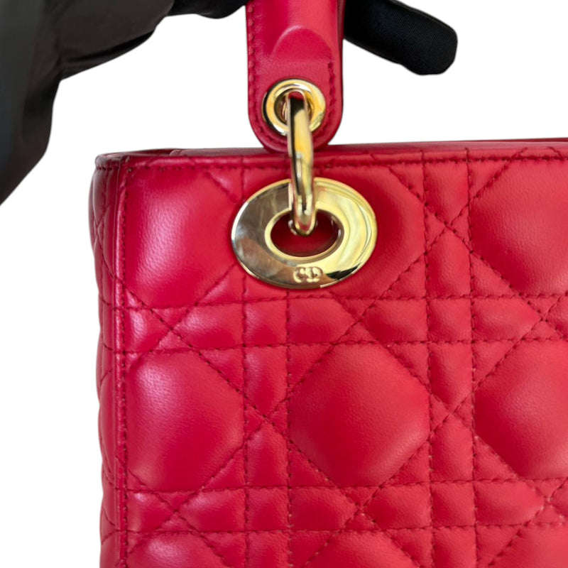 My ABCDior Lady Dior Lambskin Small Red GHW