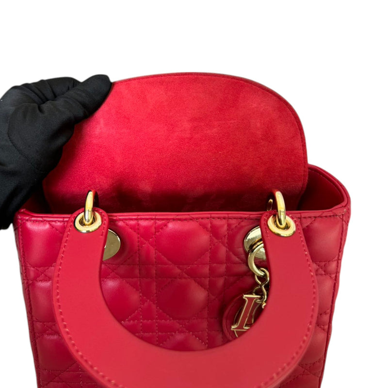 My ABCDior Lady Dior Lambskin Small Red GHW