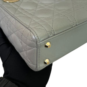 Lady Dior Mini Lambskin Quilted Grey GHW