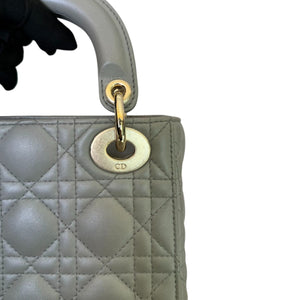 Lady Dior Mini Lambskin Quilted Grey GHW