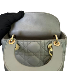 Lady Dior Mini Lambskin Quilted Grey GHW