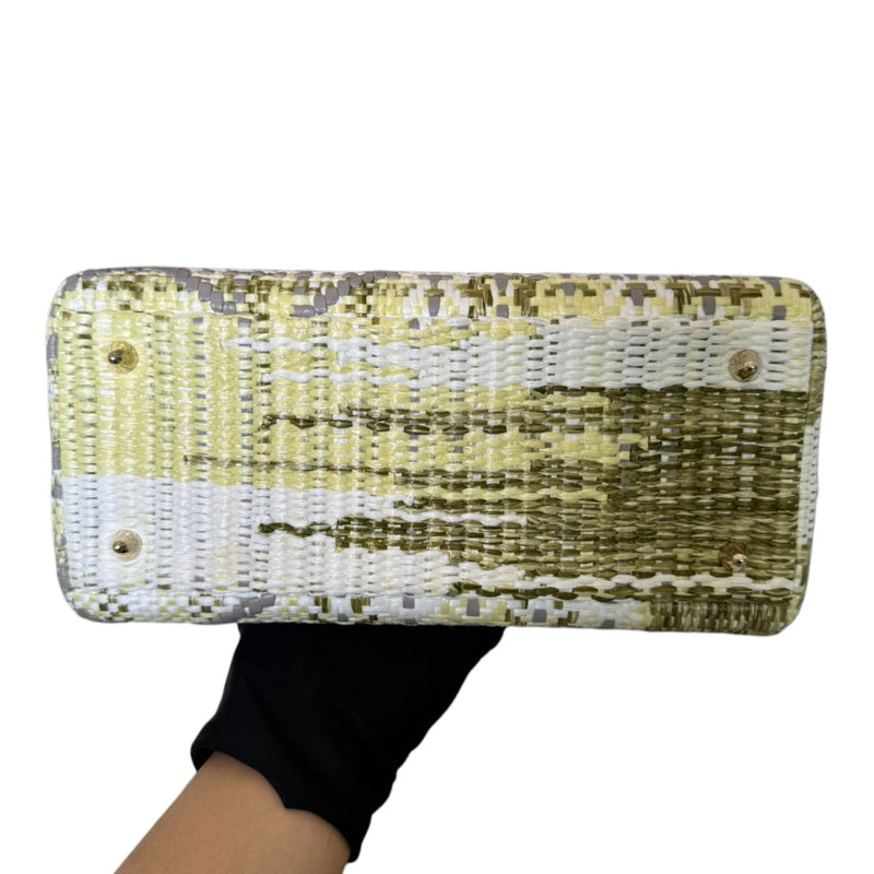 Lady Dior Medium Crocodile Raffia Yellow GHW