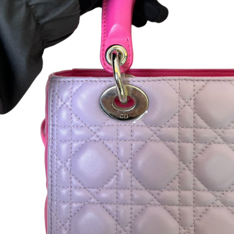 Lady Dior Bi-Color Medium Lambskin Pink Purple SHW