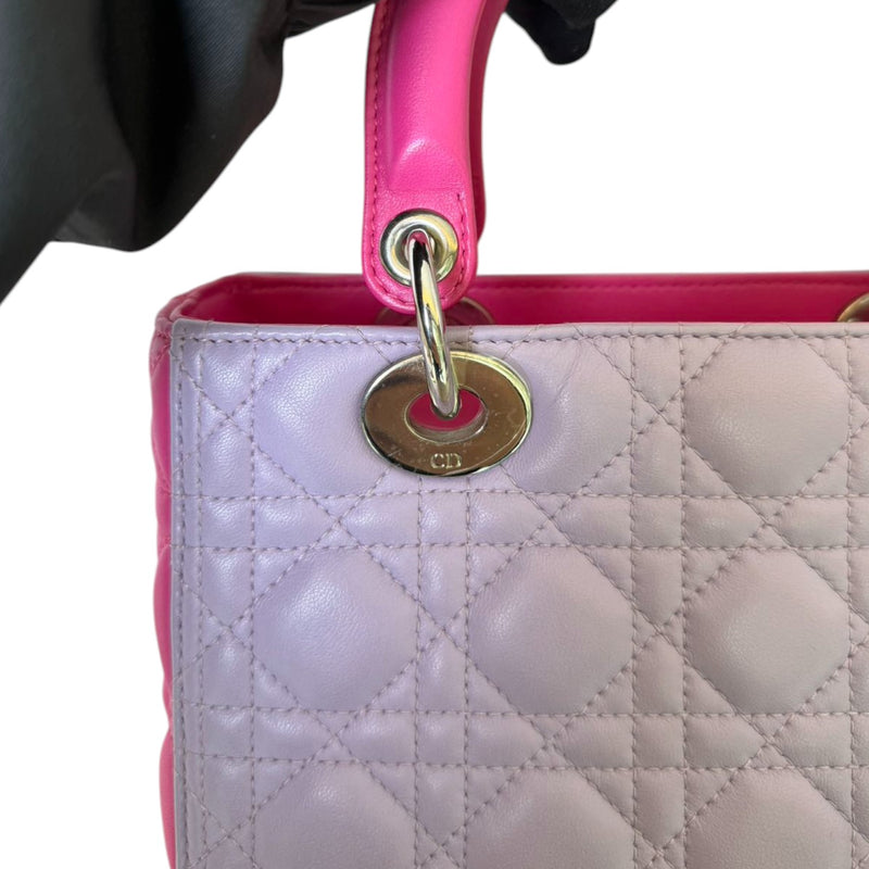 Lady Dior Bi-Color Medium Lambskin Pink Purple SHW