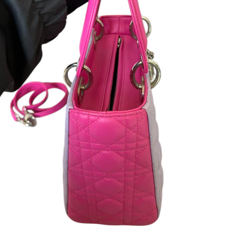 Lady Dior Bi-Color Medium Lambskin Pink Purple SHW