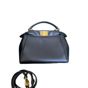 Peekaboo Iconic Satchel Mini Nappa Lambskin Black GHW