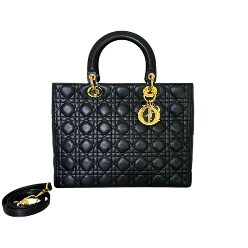 Lady Dior Large Lambskin Black GHW