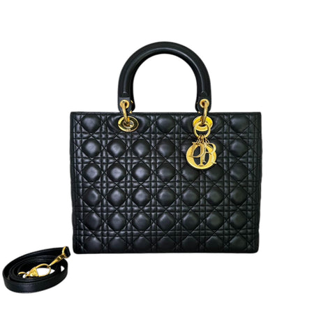 My ABCDior Lady Dior Small Lambskin Quilted Black GHW