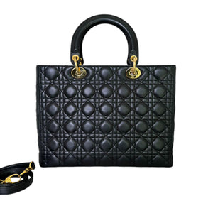 Lady Dior Large Lambskin Black GHW