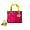 Lady Dior Mini Lizard Gradient Burgundy GHW