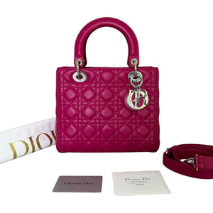 Lady Dior Medium Lambskin Quilted Purple SHW