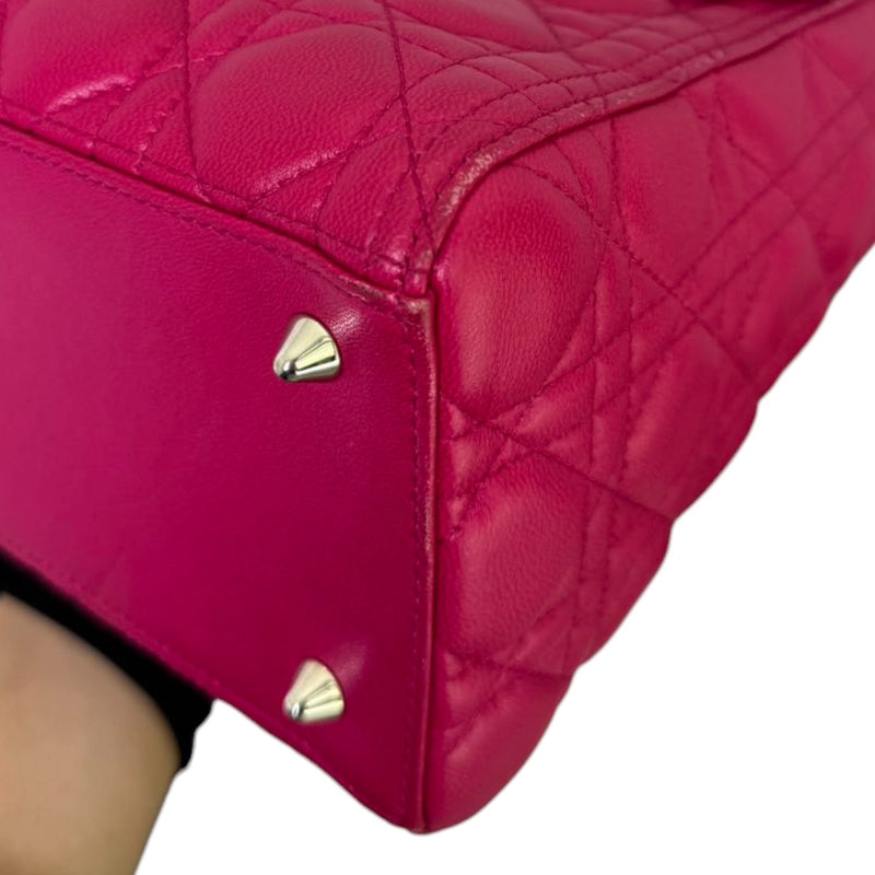 Lady Dior Medium Lambskin Quilted Purple SHW