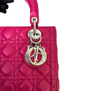 Lady Dior Medium Lambskin Quilted Purple SHW