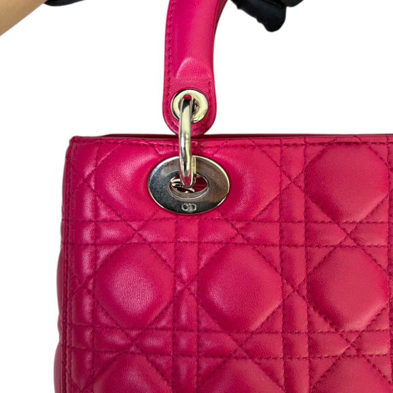 Lady Dior Medium Lambskin Quilted Purple SHW