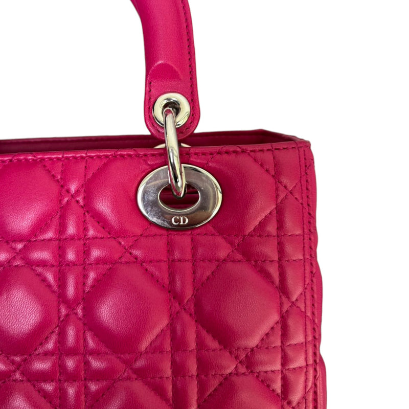 Lady Dior Medium Lambskin Quilted Purple SHW