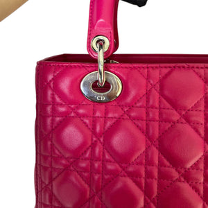 Lady Dior Medium Lambskin Quilted Purple SHW