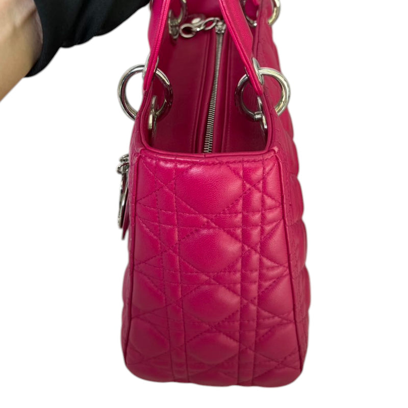 Lady Dior Medium Lambskin Quilted Purple SHW