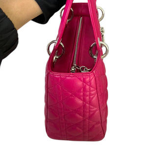 Lady Dior Medium Lambskin Quilted Purple SHW