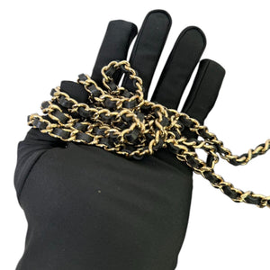 Top Handle Vanity Case with Chain Small Lambskin Black GHW