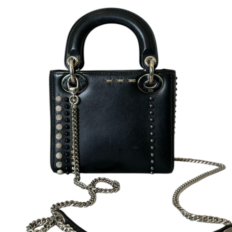 Lady Dior Mini Studded Calfskin Black SHW