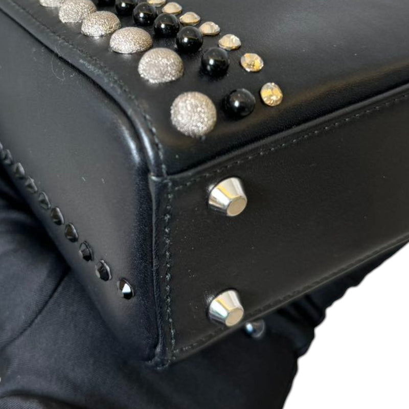 Lady Dior Mini Studded Calfskin Black SHW