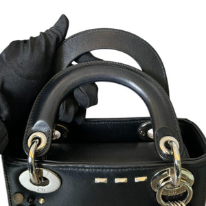 Lady Dior Mini Studded Calfskin Black SHW