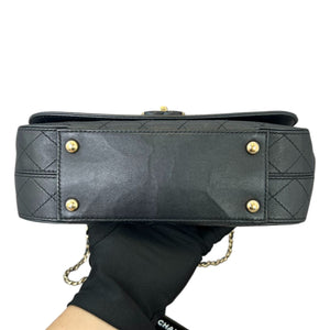 Chanel CC Stitched Case Flap Calfskin Black GHW