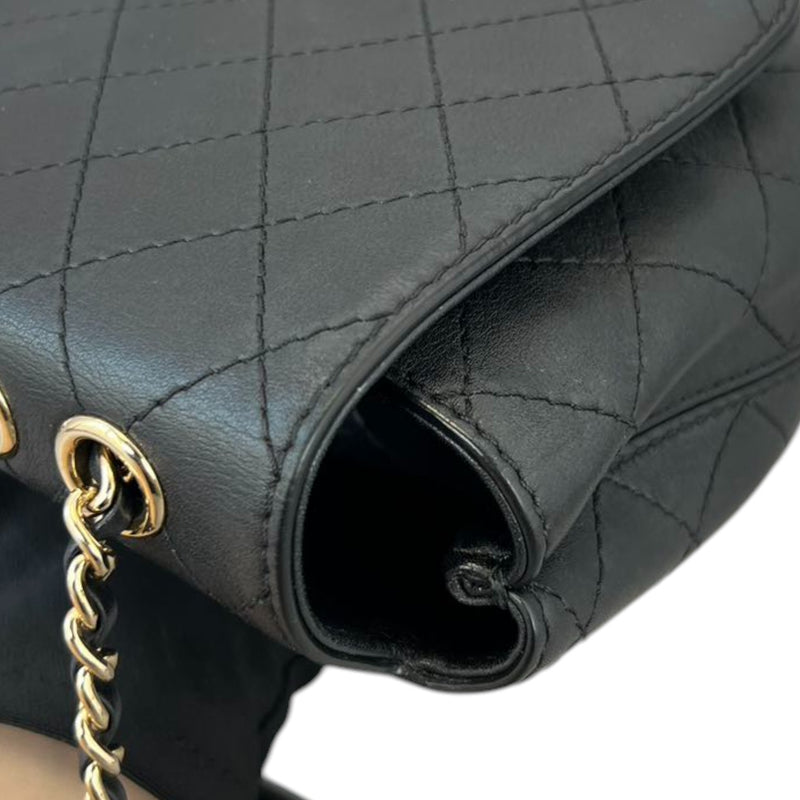 Chanel CC Stitched Case Flap Calfskin Black GHW