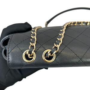 Chanel CC Stitched Case Flap Calfskin Black GHW