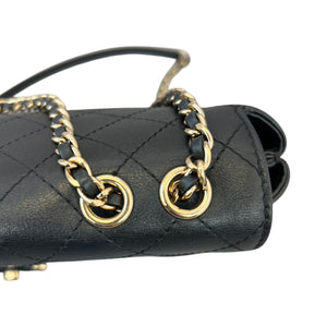 Chanel CC Stitched Case Flap Calfskin Black GHW