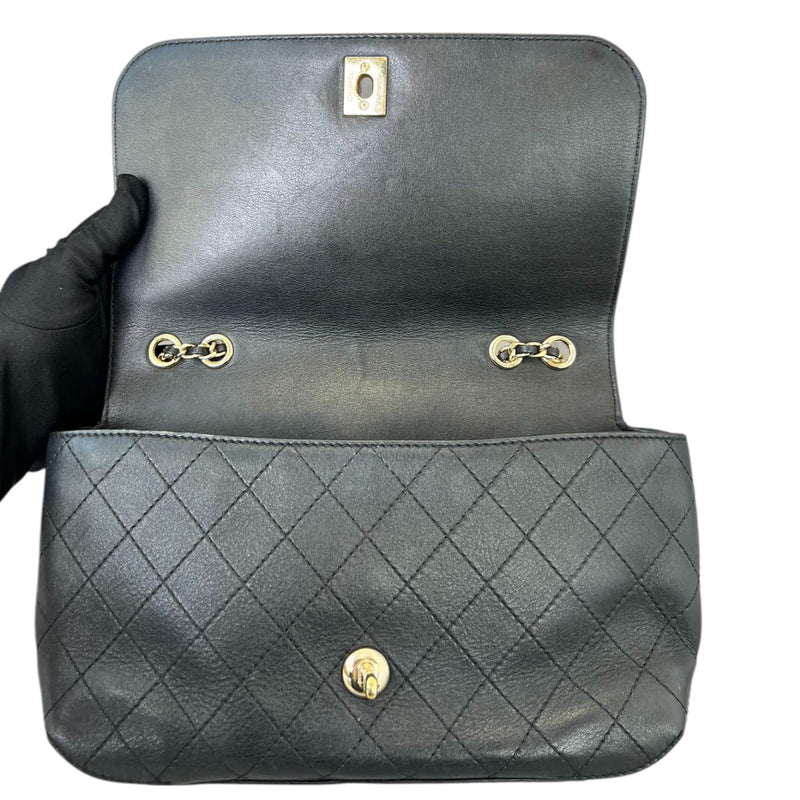 Chanel CC Stitched Case Flap Calfskin Black GHW