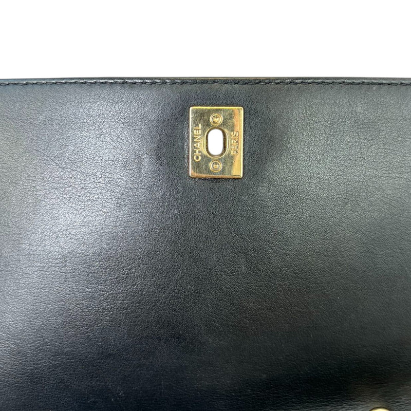 Chanel CC Stitched Case Flap Calfskin Black GHW