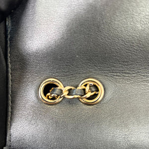 Chanel CC Stitched Case Flap Calfskin Black GHW