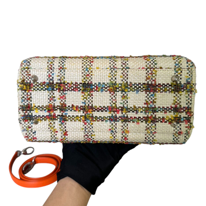 Lady Dior Medium Tweed Orange Multicolor SHW