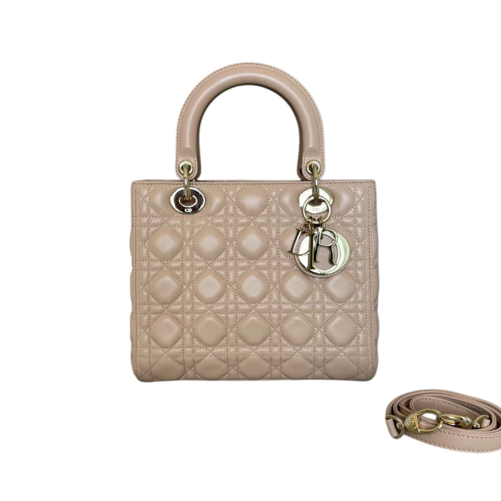 Lady Dior Medium Lambskin Cannage Light Pink GHW