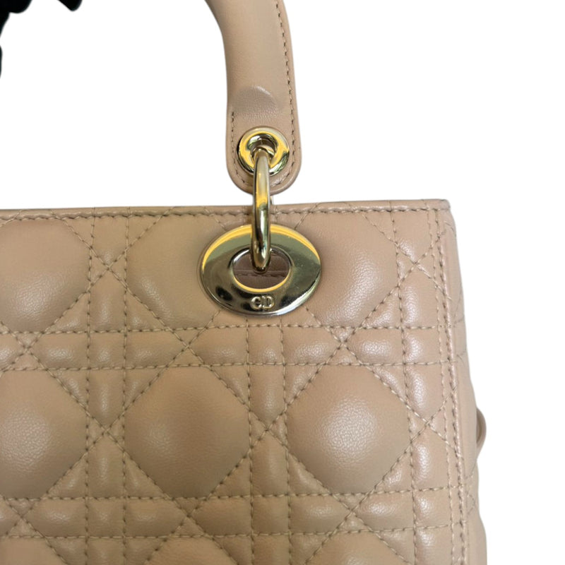 Lady Dior Medium Lambskin Cannage Light Pink GHW