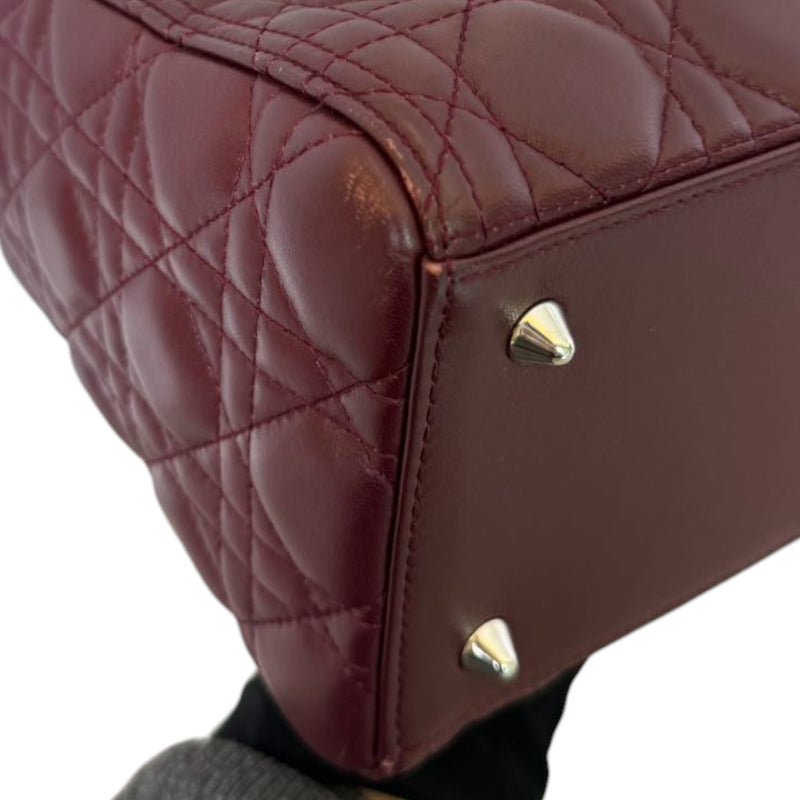 Lady Dior Medium Lambskin Burgundy SHW