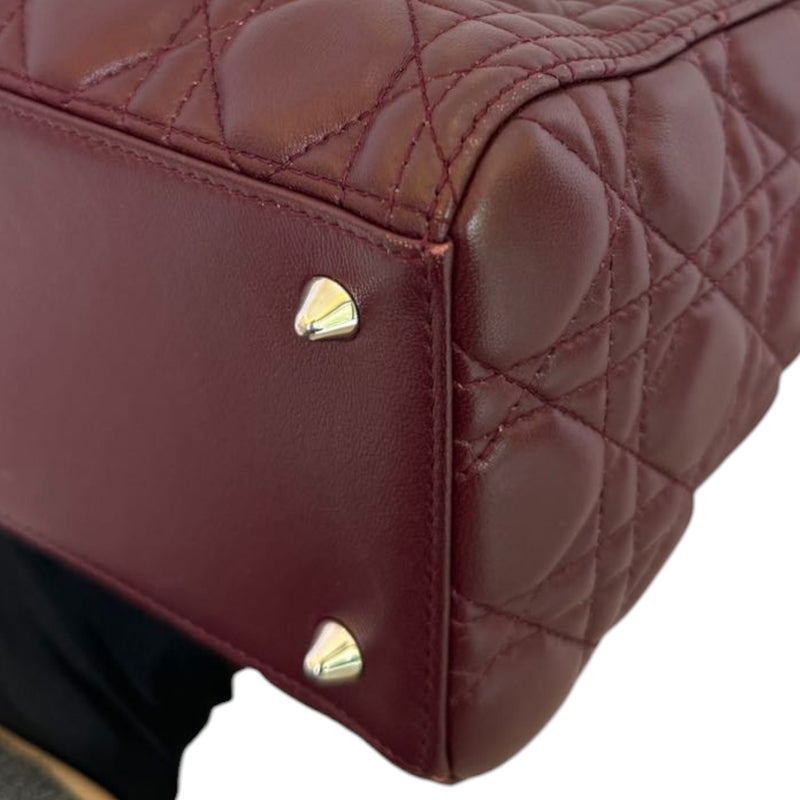 Lady Dior Medium Lambskin Burgundy SHW