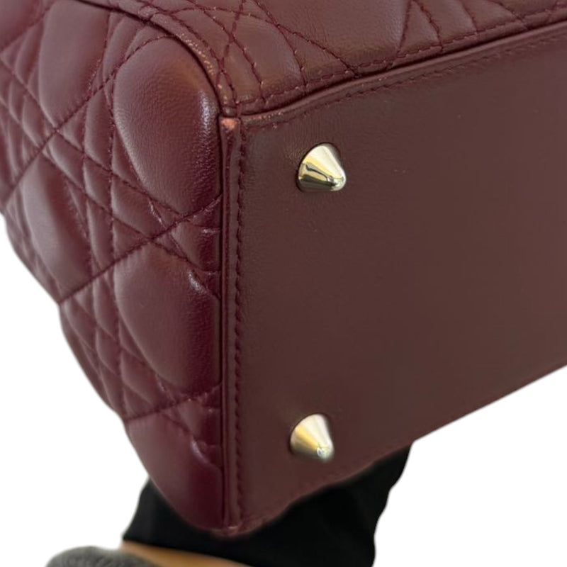 Lady Dior Medium Lambskin Burgundy SHW