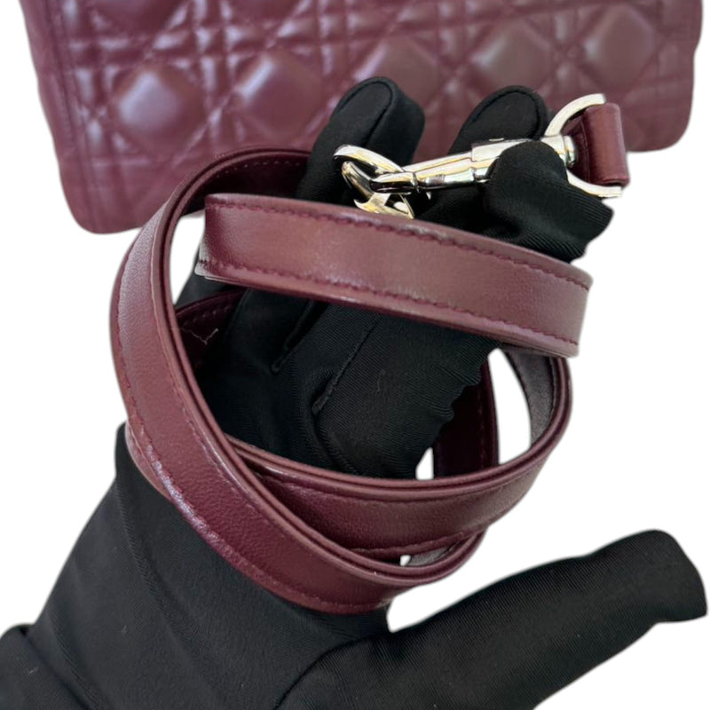 Lady Dior Medium Lambskin Burgundy SHW