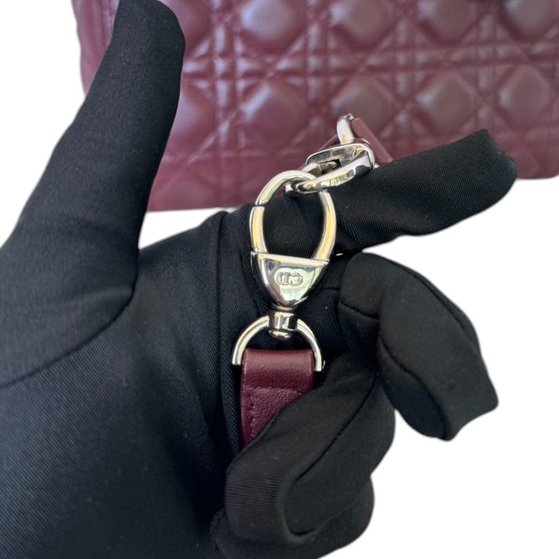 Lady Dior Medium Lambskin Burgundy SHW