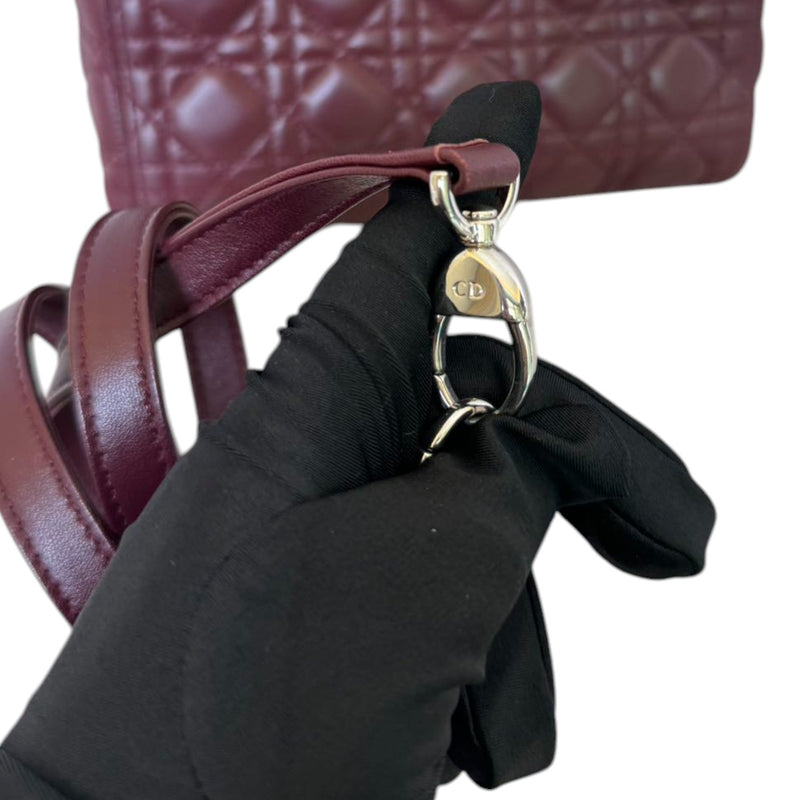 Lady Dior Medium Lambskin Burgundy SHW