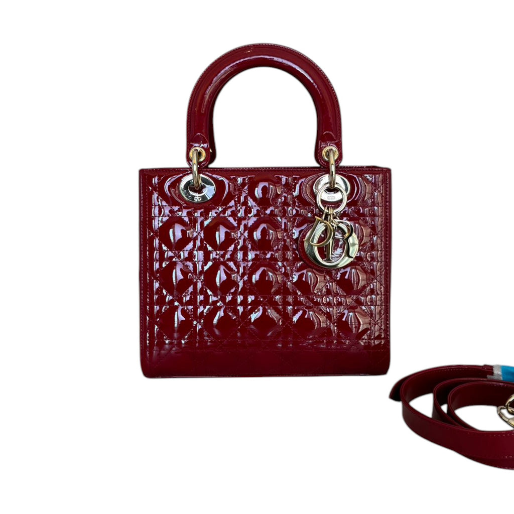 Lady Dior Medium Patent Cannage Red GHW